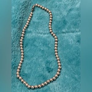 Solid 9.25 Sterling Silver 18” Necklace all beads are 9.25 sterling
